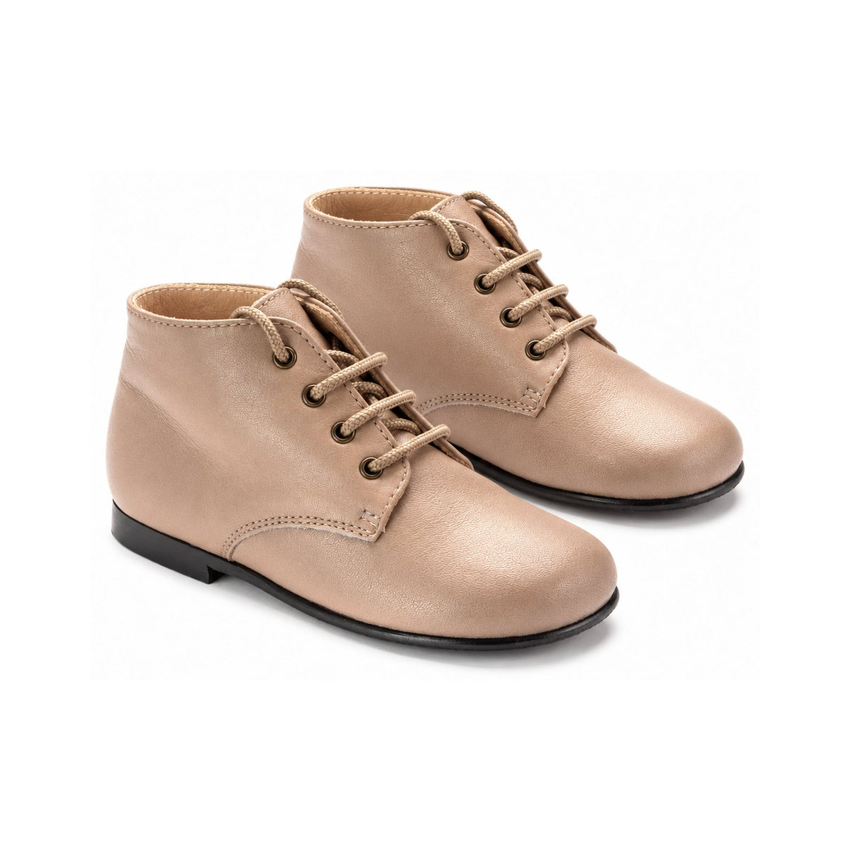 Taupe Soft Leather Lace for Toddler by Beberlis