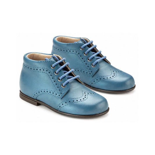 Blue Teal Leather Baby High Shoe