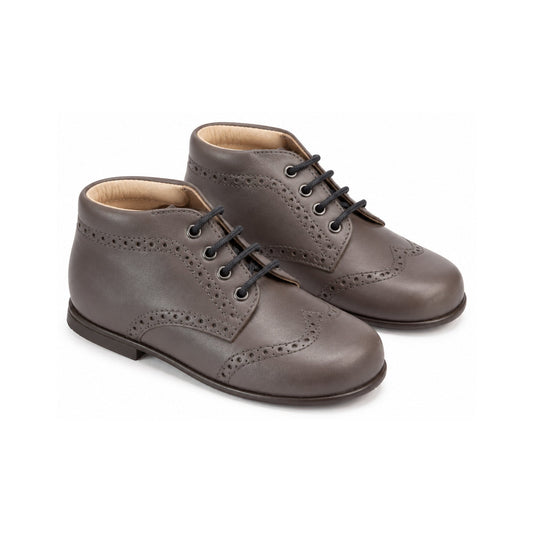 Gray Soft Leather Lace for Toddler by Beberlis
