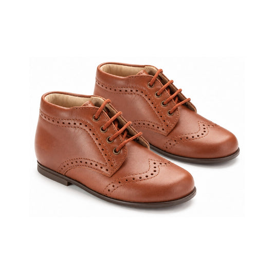 Brown Soft Leather Lace for Toddler by Beberlis