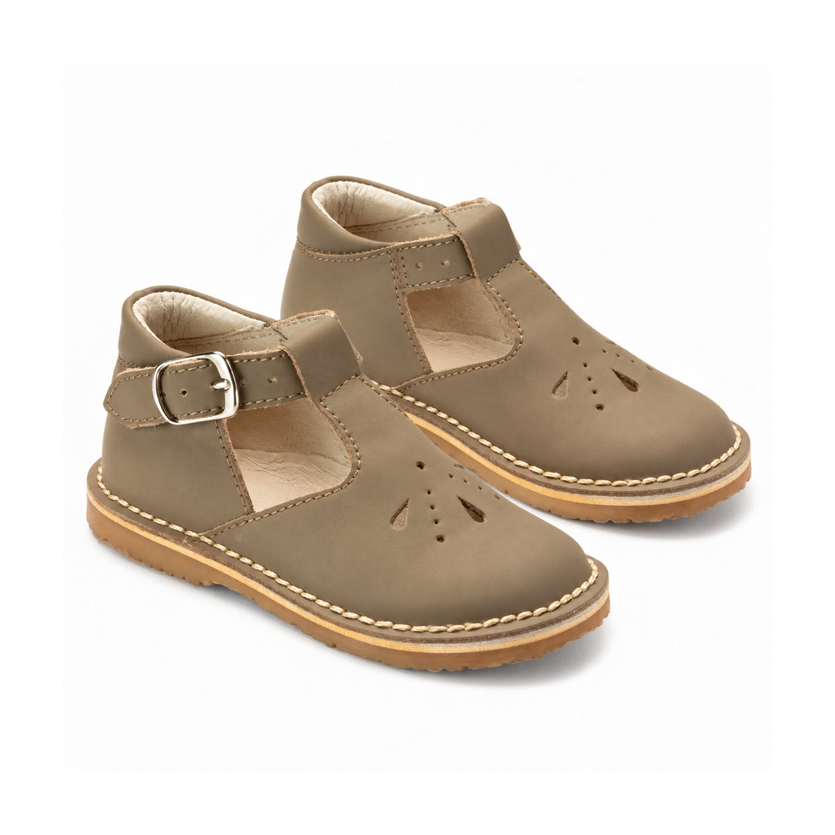7151 - Taupe Sahara Leather Strap for Toddler/Girl by London Kids