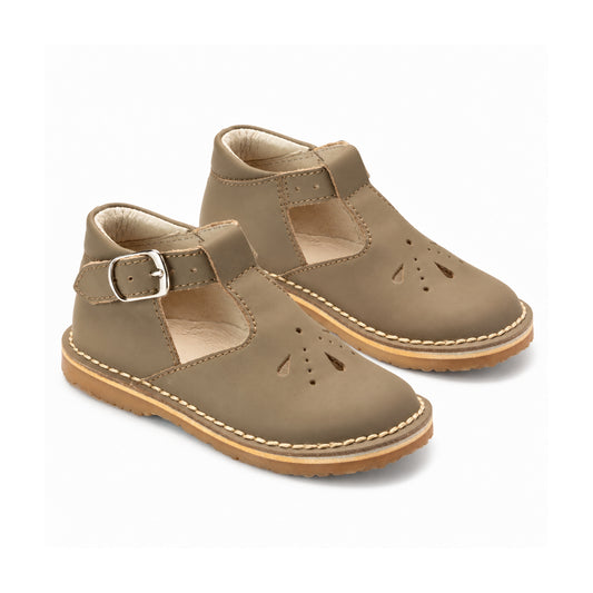 7151 - Taupe Sahara Leather Strap for Toddler/Girl by London Kids