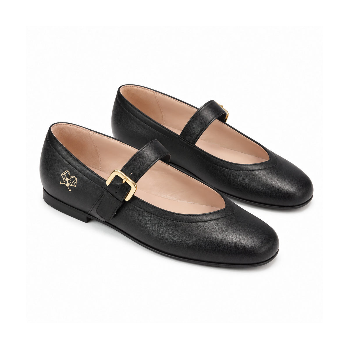 1701 - Black Leather Mary Jane for Girls