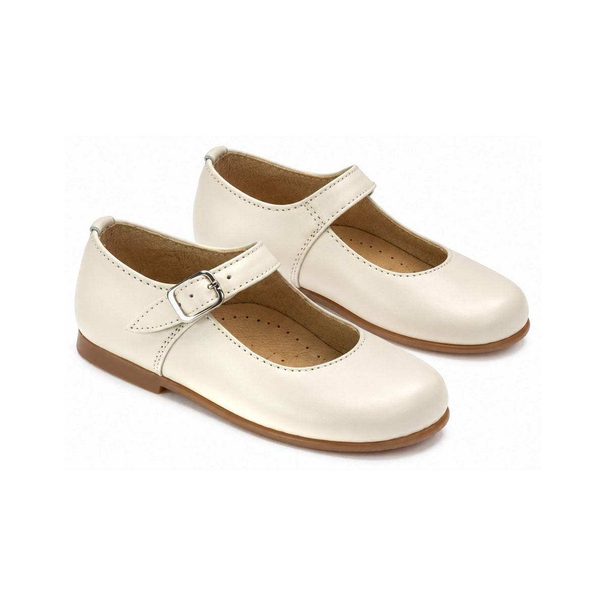Beige Leather Baby Strap Shoe