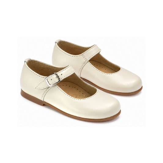 Beige Leather Baby Strap Shoe