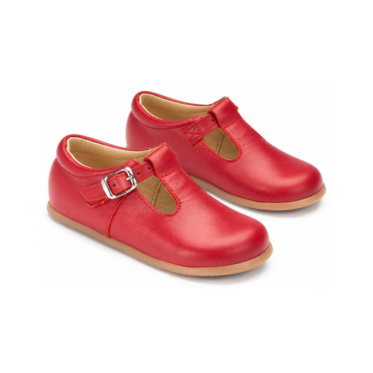 Red Leather Baby T-Strap
