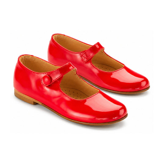 Red Patent Girls Mary Jane Button
