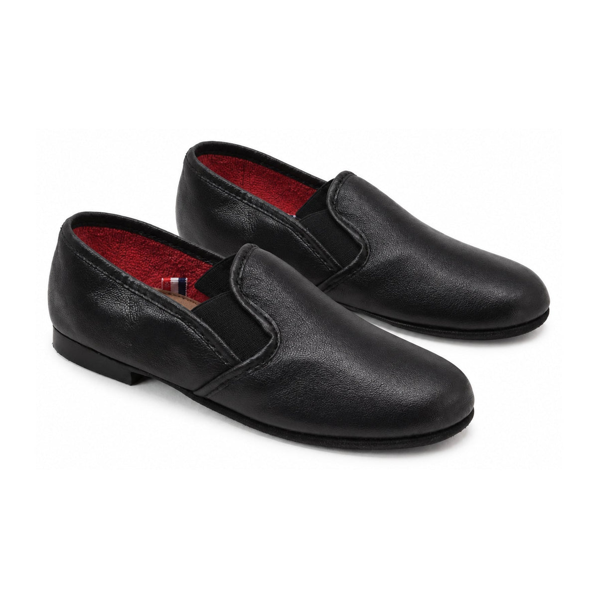 Black Soft Leather Slipper for Boy/Girl by Froment Leroyer