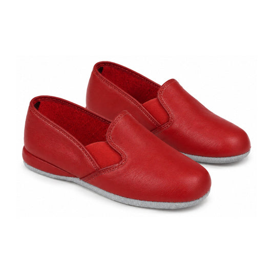 Red Soft Leather Slipper for Boy/Girl by Froment Leroyer