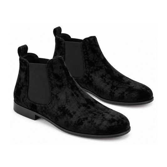 Black Velvet Boots for Girl by Galluci