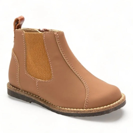 Kean - Brown Sahara Leather Bootie for Boy/Girl by Manuela de Juan Manuella de Juan