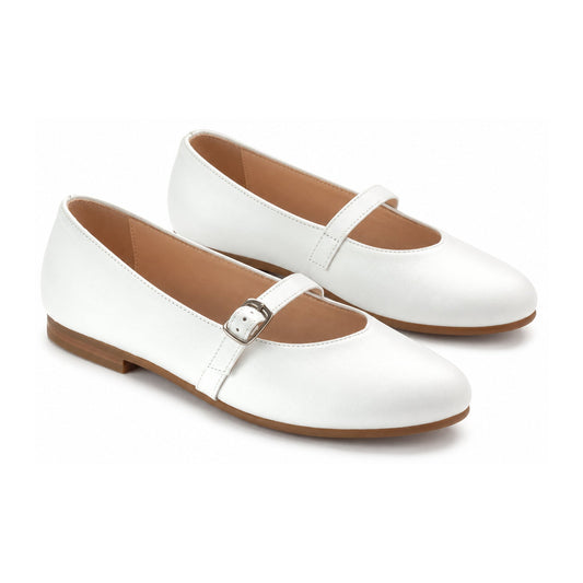 White Soft Leather Strap for Girl by London Kids