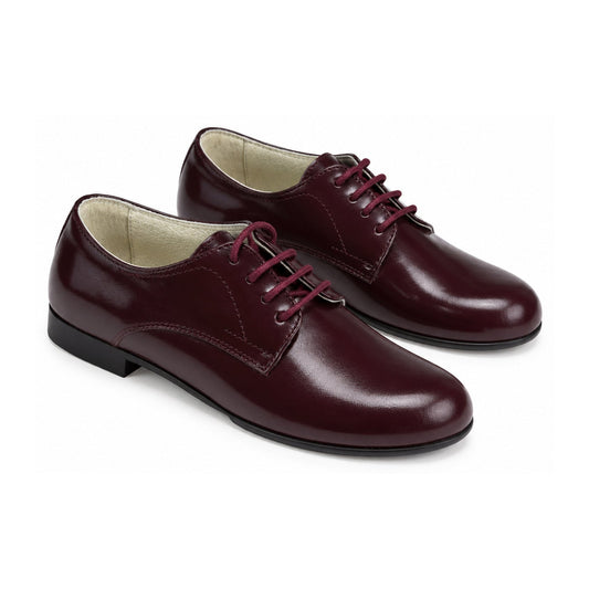 Bordo Polished Leather Lace for Boy/Girl by London Kids
