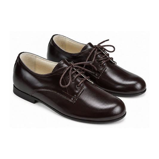 Brown Polished Leather Lace for Boy/Girl by London Kids