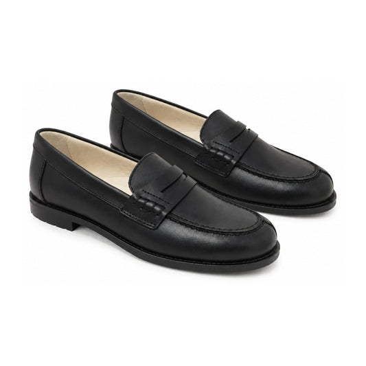 Black Soft Leather Hard Loafer for Boy/Girl by London Kids