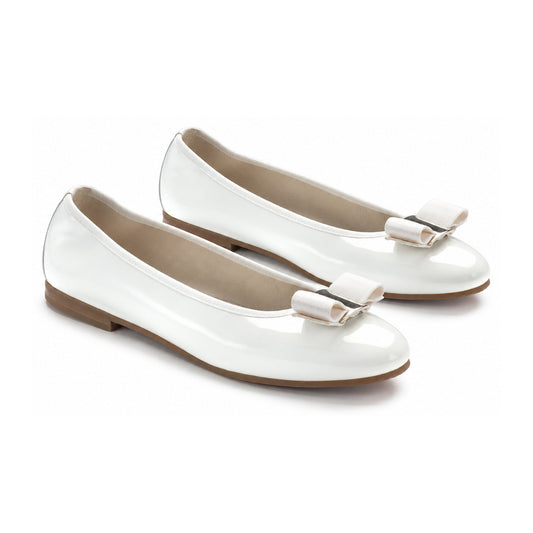 White Patent Leather Flats for Girl by London Kids