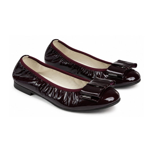 Bordo Patent Leather Flats for Girl by London Kids