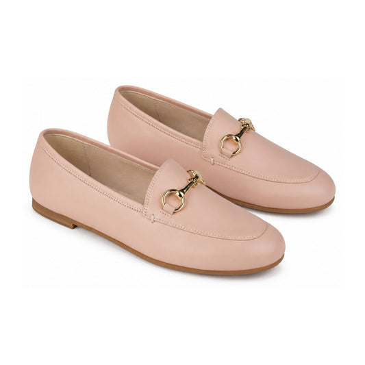 Blush Soft Leather Flat Loafer for Girl/Boy by London Kids