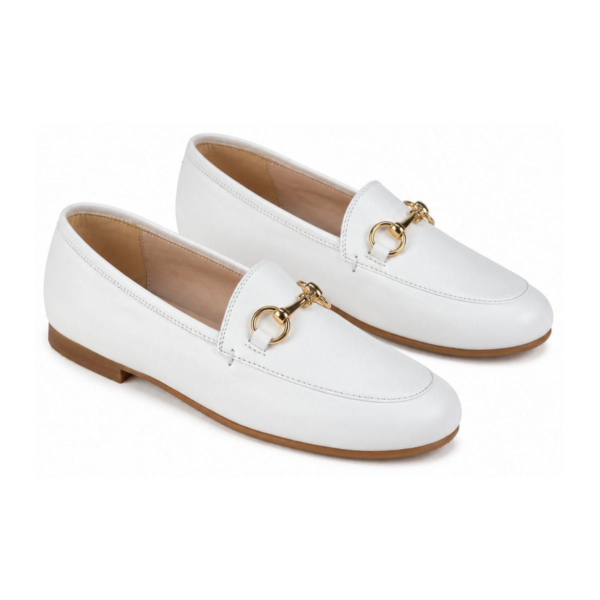 White Soft Leather Flat Loafer for Girl/Boy by London Kids