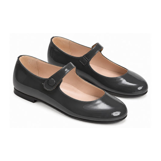 Gray Patent Leather Strap for Girl by London Kids