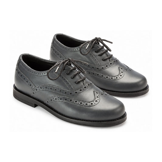 Gray Soft Leather Lace for Boy by London Kids