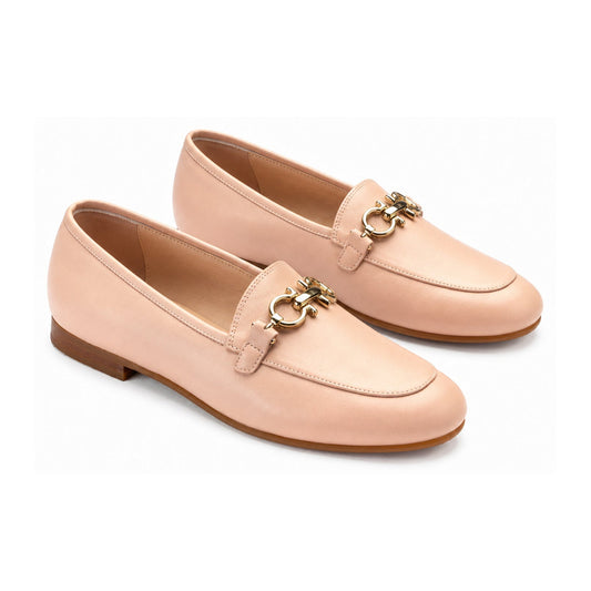 Nude Soft Leather Flat Loafer for Teen/Women by London Kids