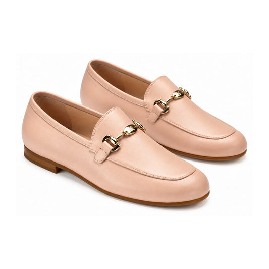 Blush Soft Leather Flat Loafer for Girl/Boy by London Kids