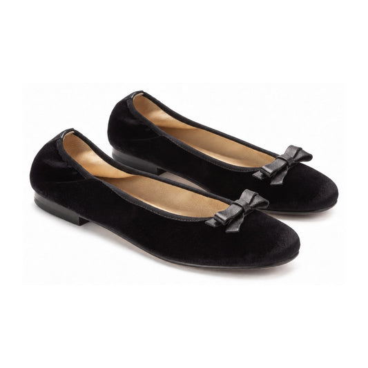 Black Velvet Flats for Girl by London Kids