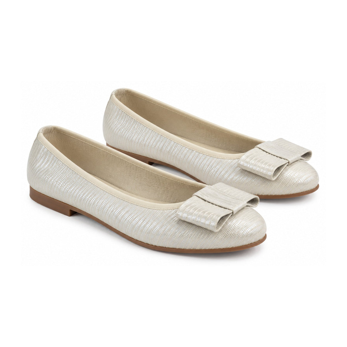 Beige Soft Leather Flats for Girls, Teens & Women by London Kids