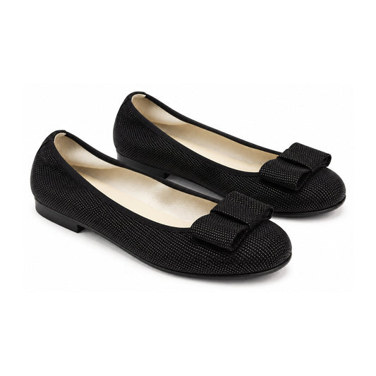 Black Soft Leather Flats for Girl/Teen/Women by London Kids