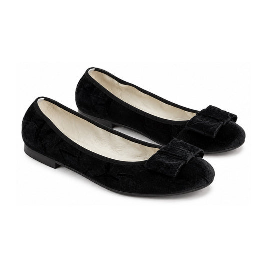 Black Velvet Flats for Girl/Teen/Women by London Kids