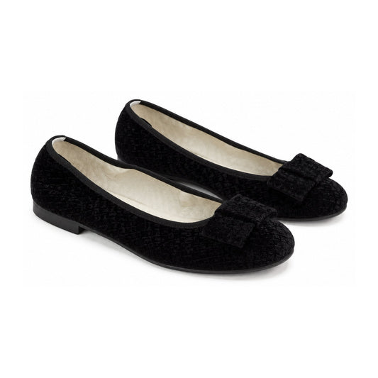 Black Velvet Flats for Girl/Teen/Women by London Kids