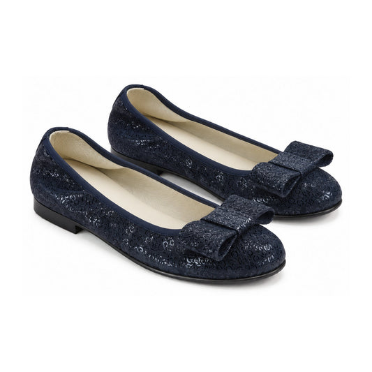 Navy Soft Leather Flats for Girl/Teen/Women by London Kids