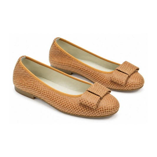 Tan Soft Leather Flats for Girl/Teen/Women by London Kids