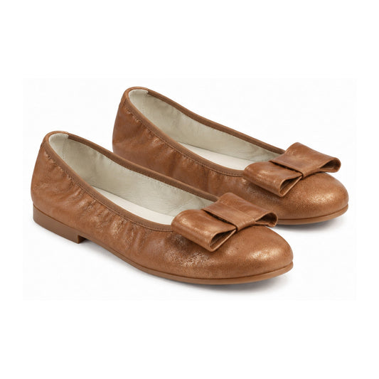 Tan Soft Leather Flats for Girl/Teen/Women by London Kids
