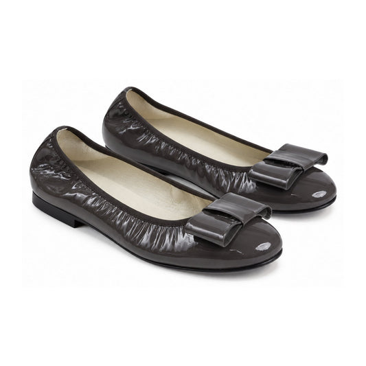 Gray Patent Leather Flats for Girl/Teen/Women by London Kids