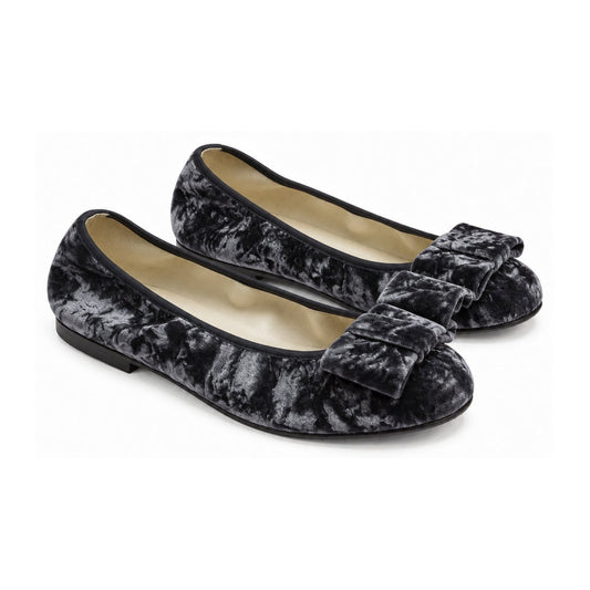 Gray Velvet Flats for Girl/Teen/Women by London Kids
