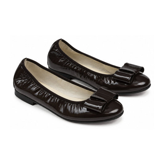 Brown Patent Leather Flats for Girl/Teen/Women by London Kids