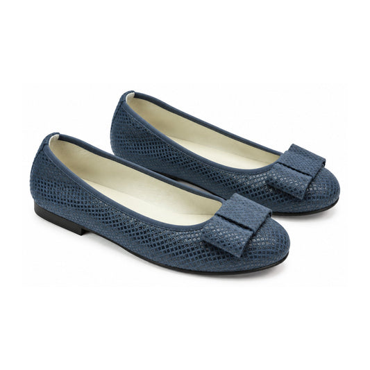 Navy Soft Leather Flats for Girl/Teen/Women by London Kids