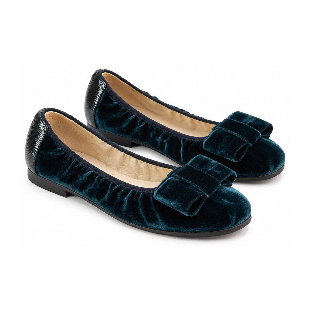 Green Velvet Flats for Girl/Teen/Women by London Kids