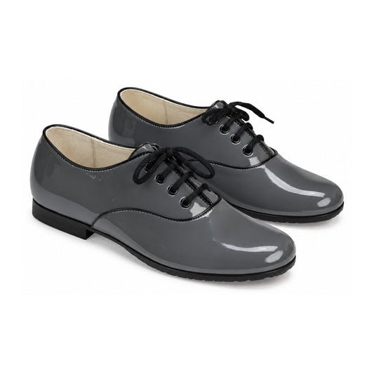 Gray Patent Leather Lace for Girl by London Kids