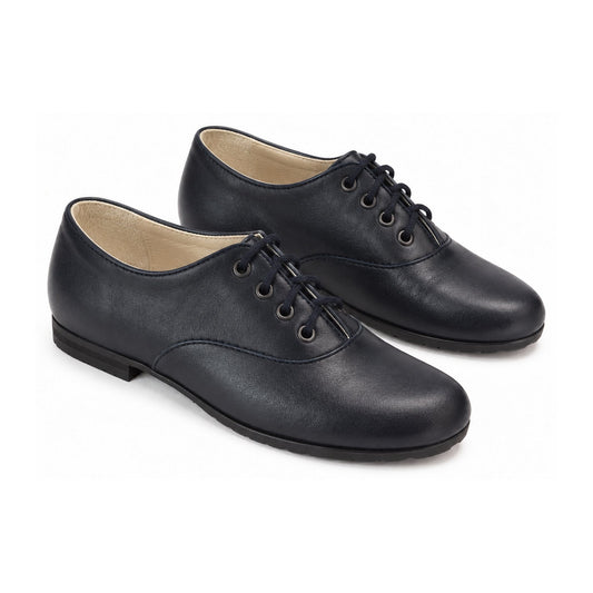 Navy Soft Leather Lace for Girl by London Kids