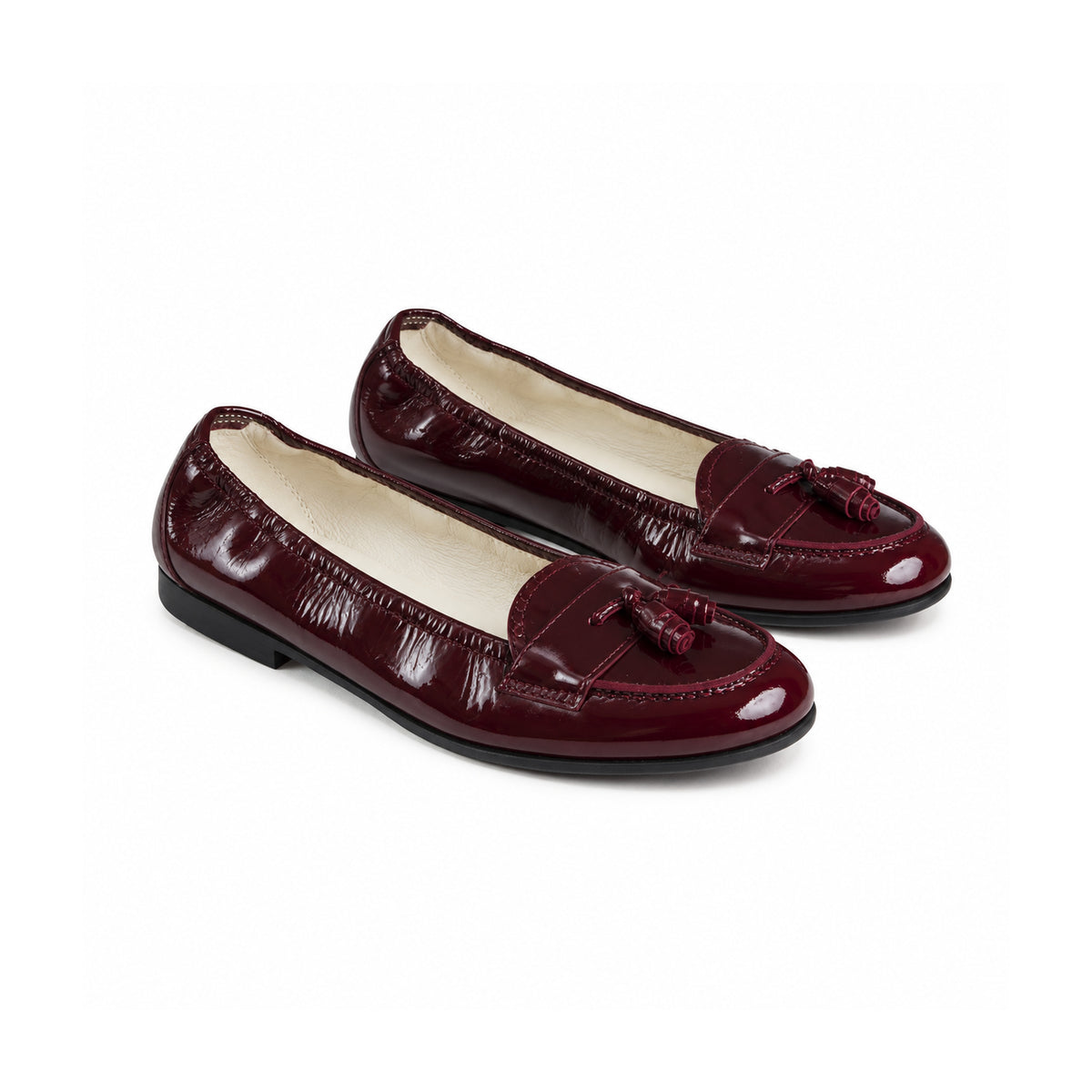 Bordo Patent Leather Flat Loafer for Girl by London Kids