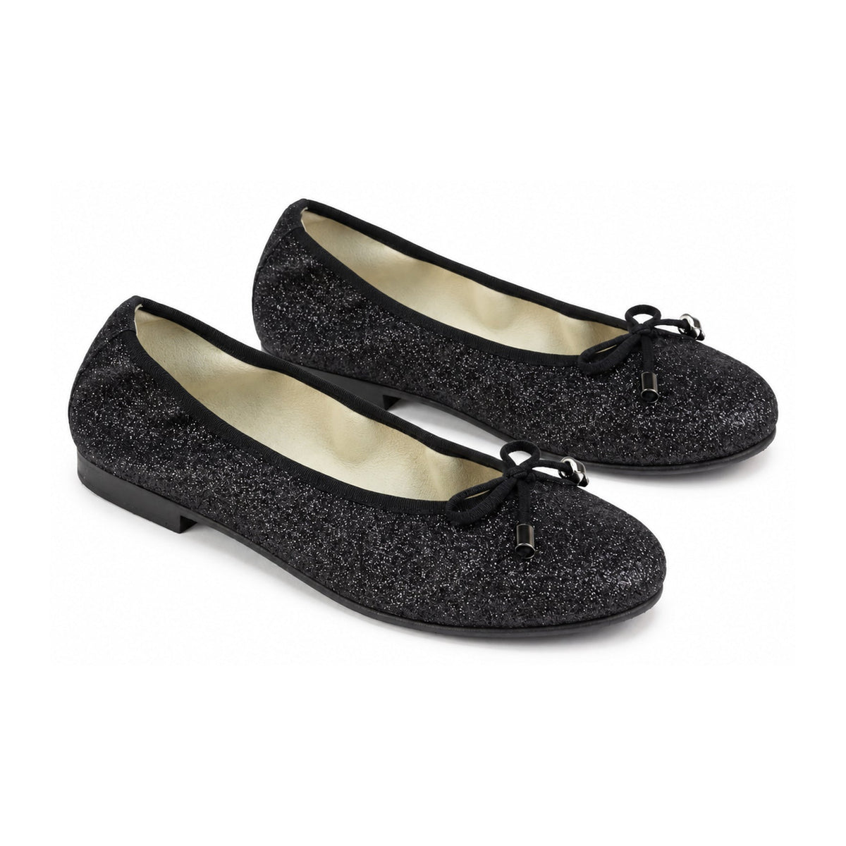 Black Glitter Flats for Girl by London Kids