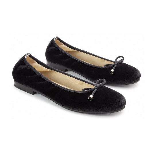 Black Velvet Flats for Girl by London Kids