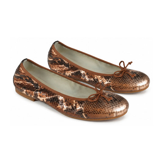 Tan Soft Leather Flats for Girl by London Kids