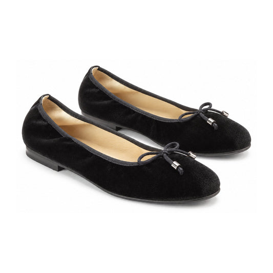Gray Velvet Flats for Girl by London Kids