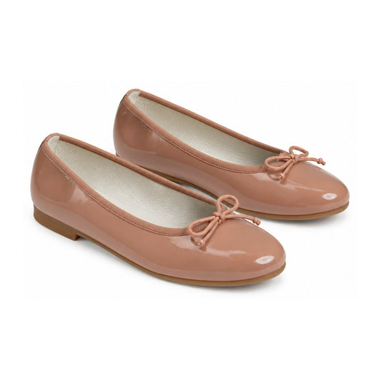 Salmon Patent Leather Flats for Girl by London Kids