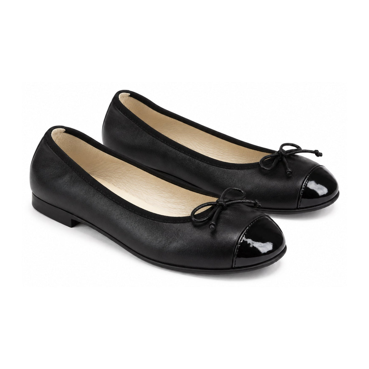 Black Soft Leather Flats for Girl by London Kids