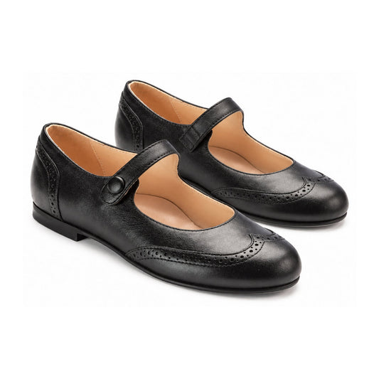 Black Soft Leather Strap for Girl by London Kids